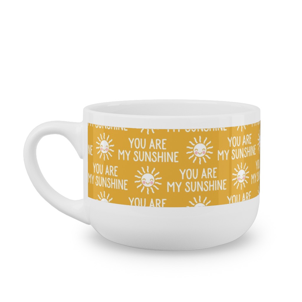 You Are My Sunshine - Cute Sun - Gold Latte Mug, White,  , 25oz, Yellow
