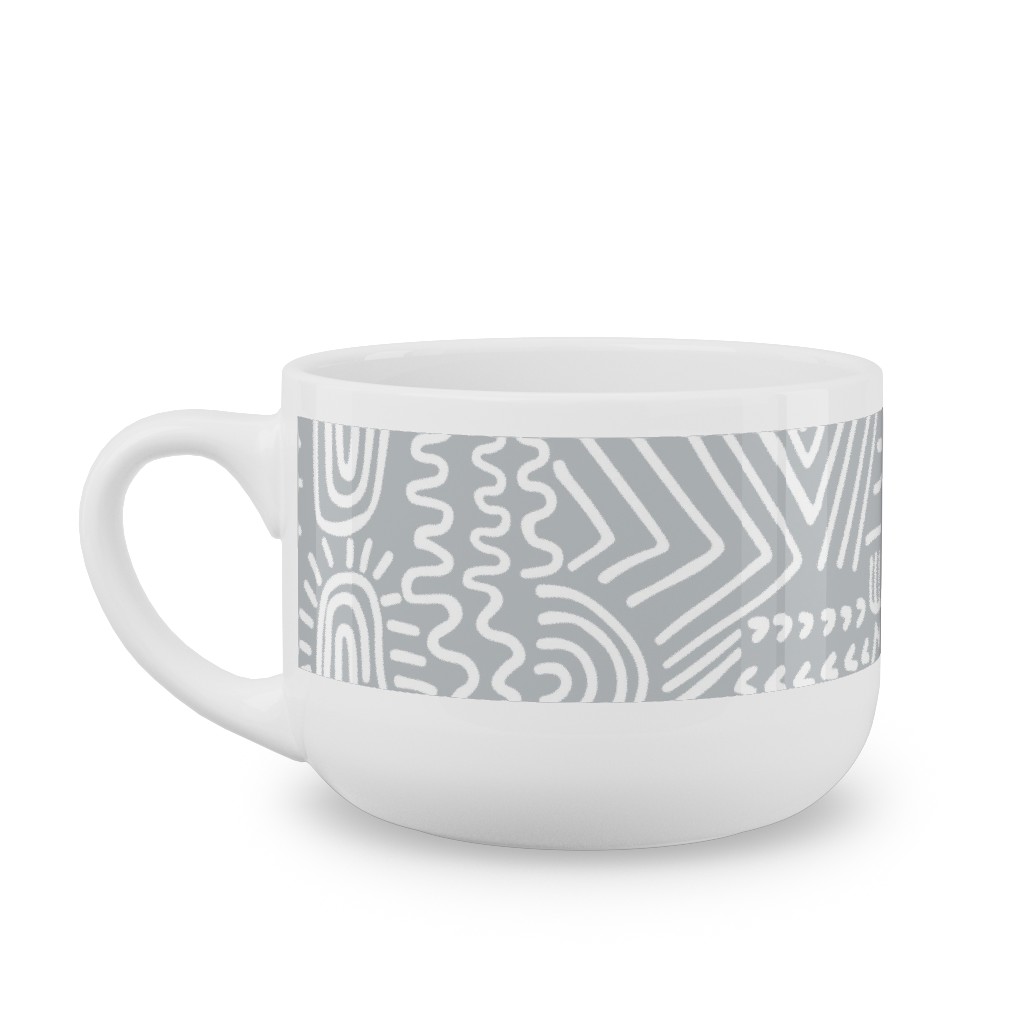 Spirited - Gray Latte Mug, White,  , 25oz, Gray
