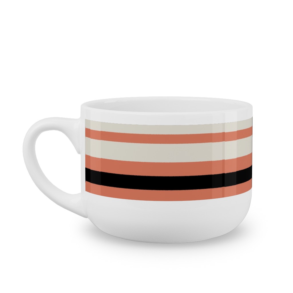 Spooky Halloween Stripe Latte Mug, White,  , 25oz, Multicolor