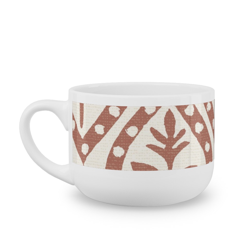 Molly's Print - Terracotta Latte Mug, White,  , 25oz, Brown