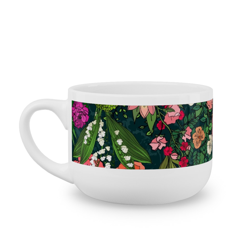 Secret Garden - Multi Latte Mug, White,  , 25oz, Multicolor