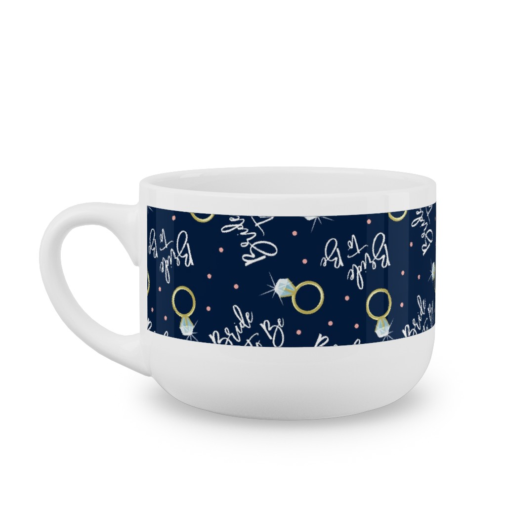 Bride To Be - Navy Latte Mug, White,  , 25oz, Blue