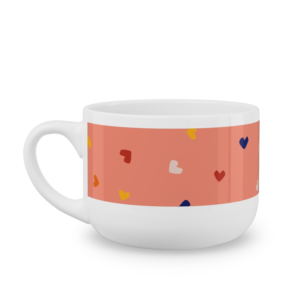 Heart Sprinkles - Pink Latte Mug, White,  , 25oz, Pink