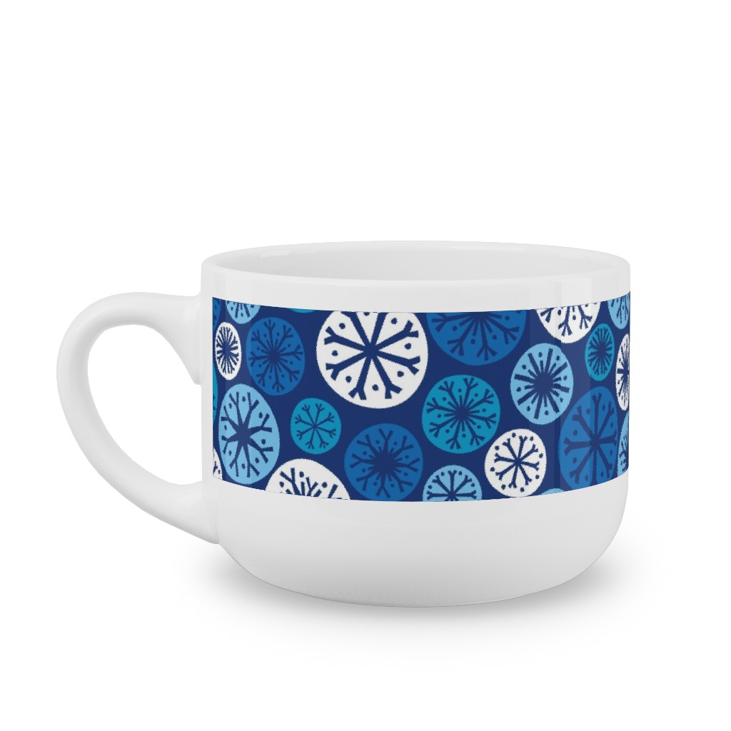 Snow Daze Latte Mug, White, , 25oz, Blue, Blue Yonder