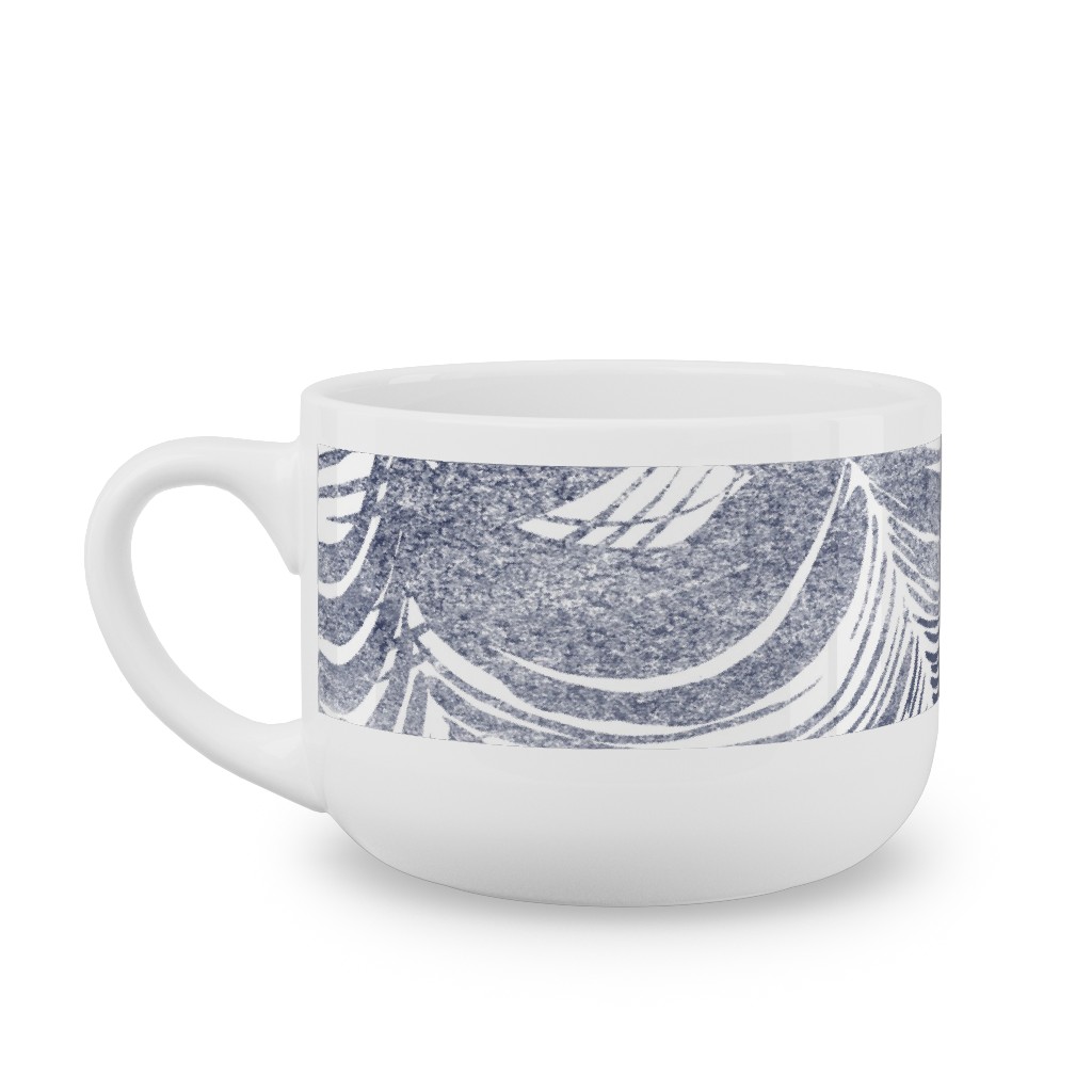 Wild Ocean Latte Mug, White,  , 25oz, Gray