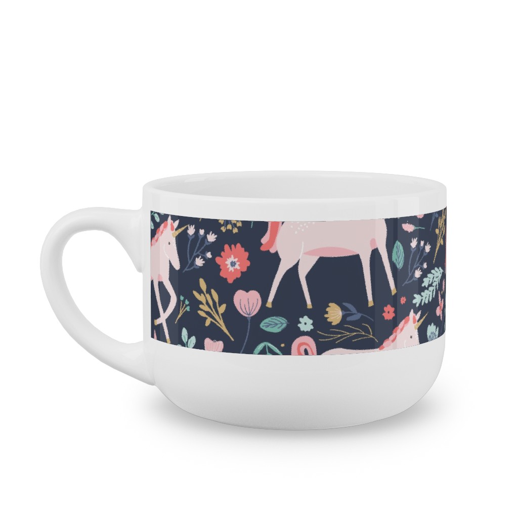 Unicorn Fields Latte Mug, White,  , 25oz, Multicolor