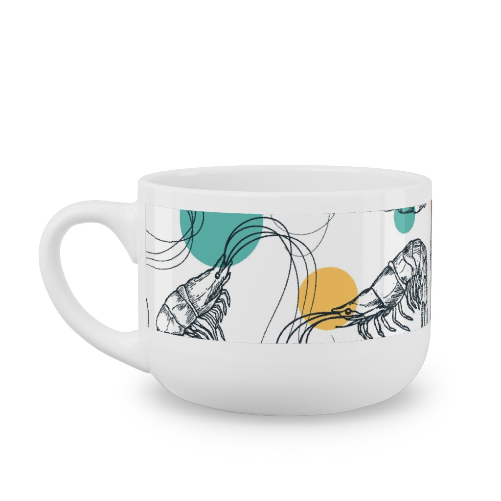 Fun Shrimp - Multi Latte Mug, White,  , 25oz, Multicolor