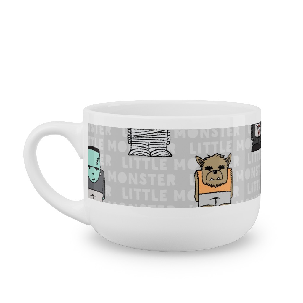 Little Monster - Gray Latte Mug, White,  , 25oz, Gray