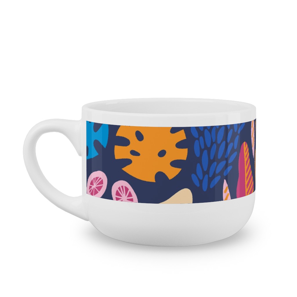 Jungle Pattern - Multi Latte Mug, White,  , 25oz, Multicolor
