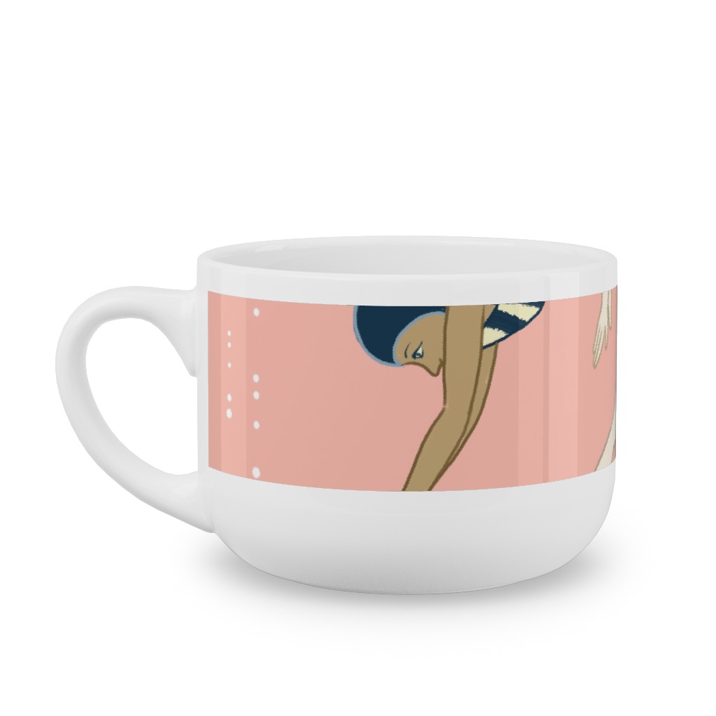 Lady Divers - Pink Latte Mug, White,  , 25oz, Pink