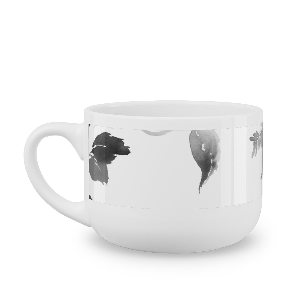 Spring Beginning - Black and White Latte Mug, White,  , 25oz, White