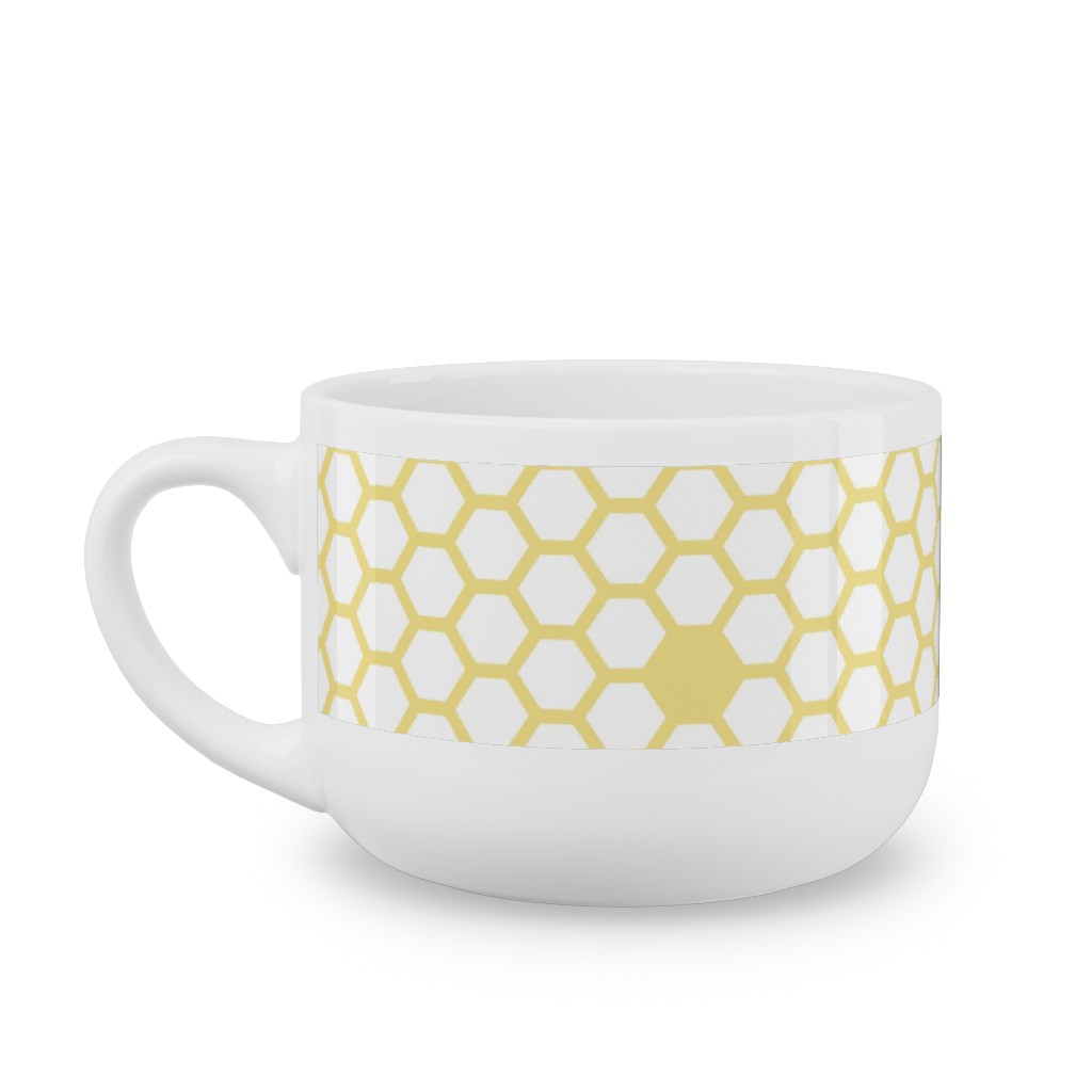 Honeycomb - Sugared Spring - Yellow Latte Mug, White,  , 25oz, Yellow