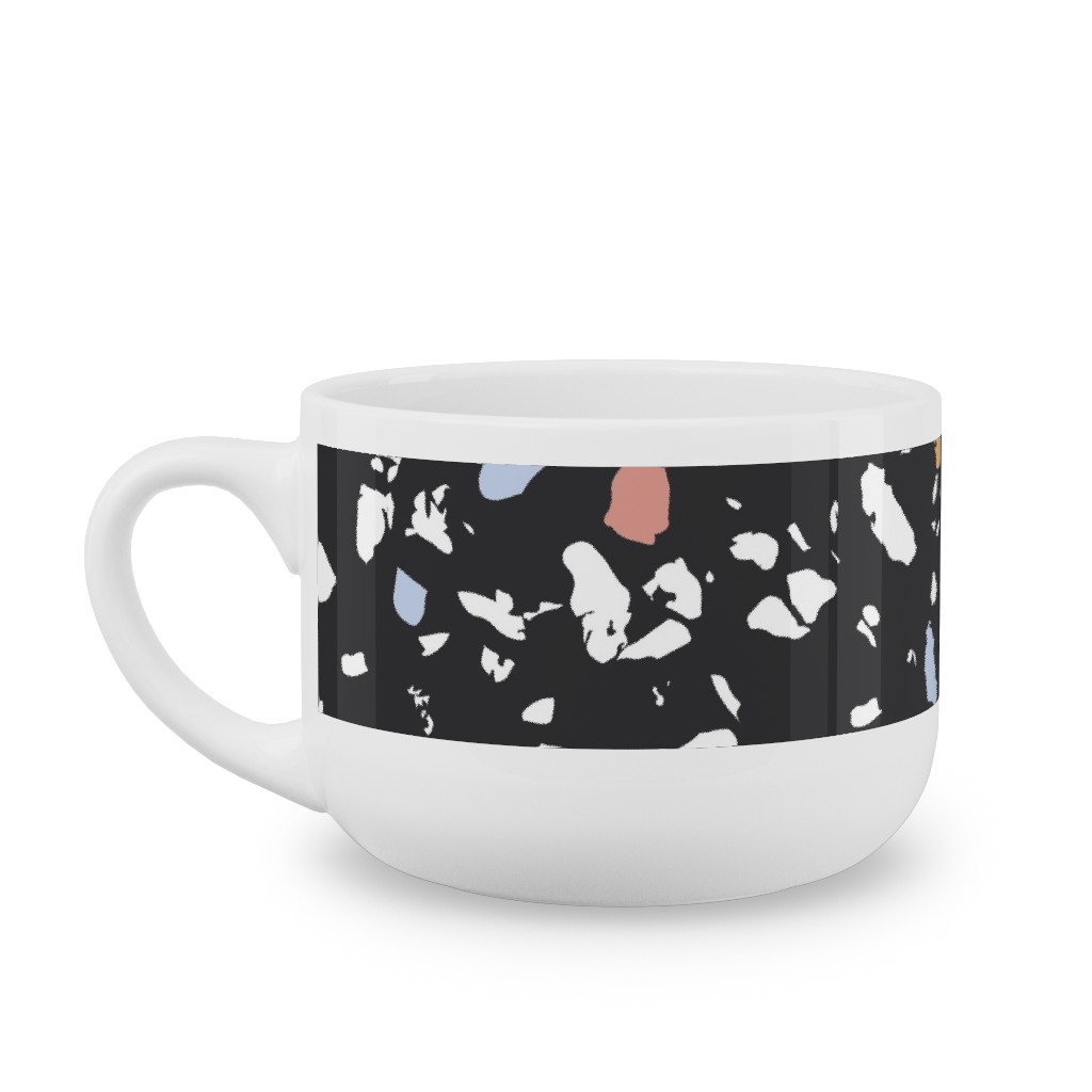 Terrazzo Print - Dark Latte Mug, White,  , 25oz, Black