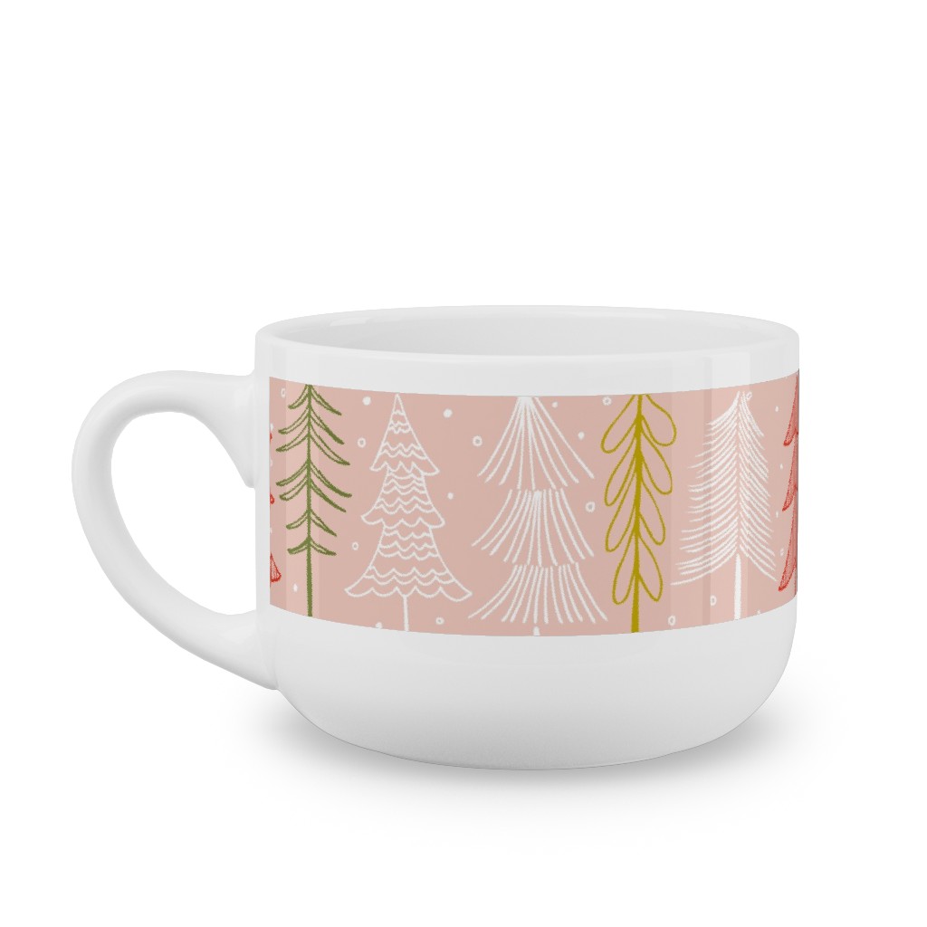 Oh' Christmas Tree Latte Mug, White,  , 25oz, Pink