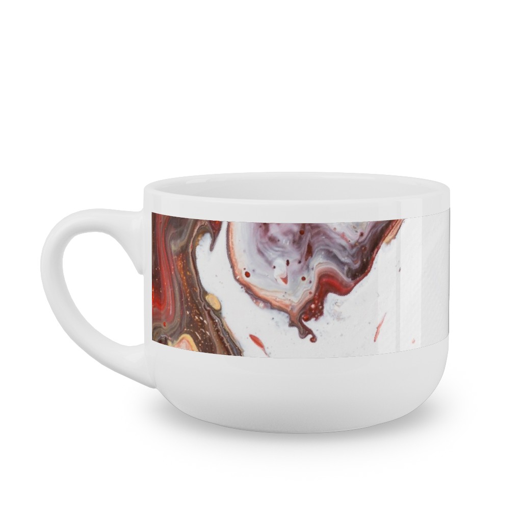 Acrylic Flow Latte Mug, White, , 25oz, Brown, Pebble