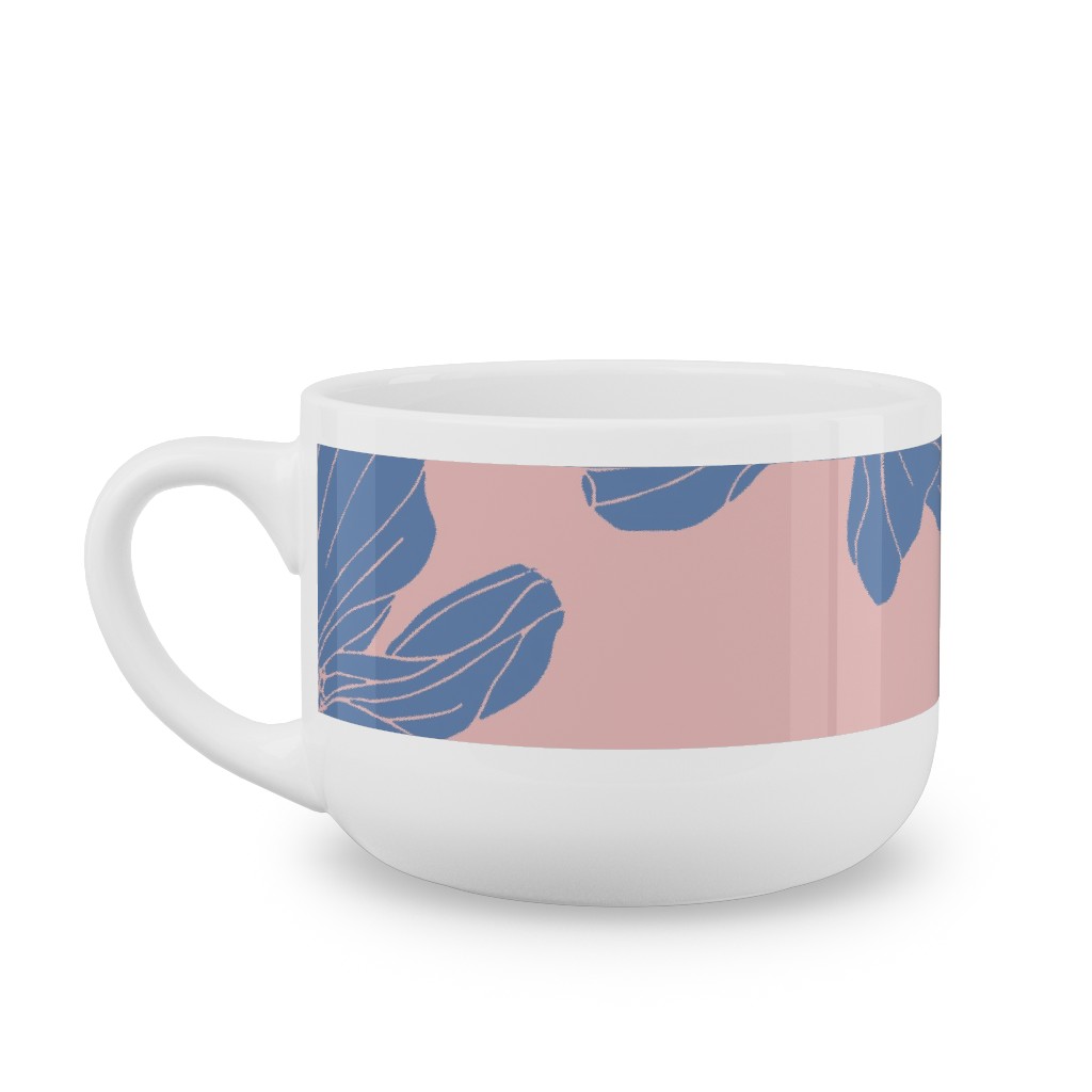 Poppies Latte Mug, White,  , 25oz, Pink