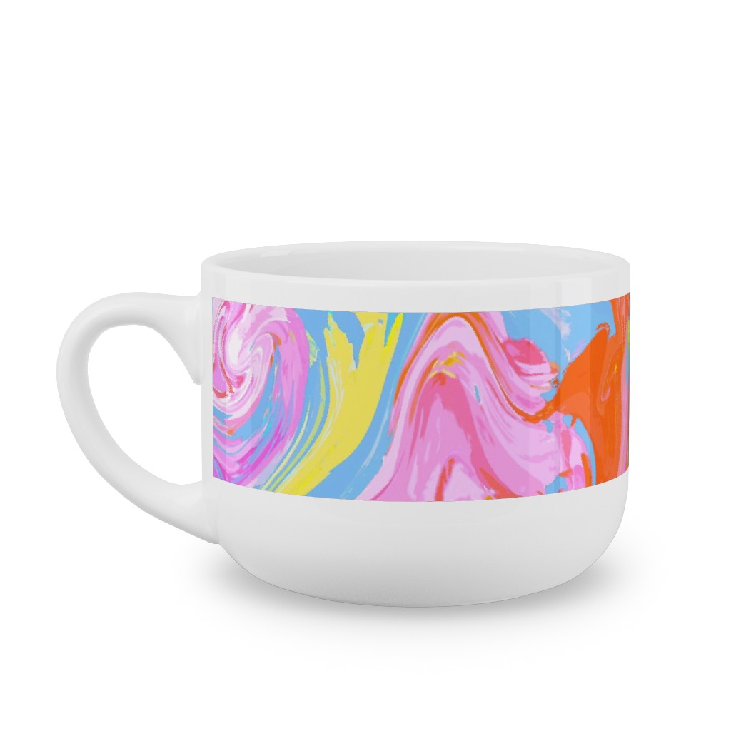 Summer Splash Latte Mug, White,  , 25oz, Multicolor