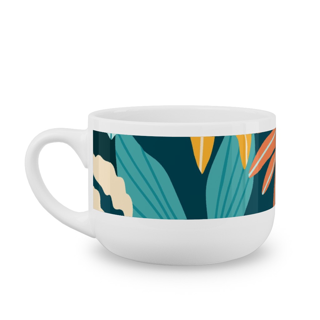 Colors of the Jungle - Multi Latte Mug, White,  , 25oz, Multicolor