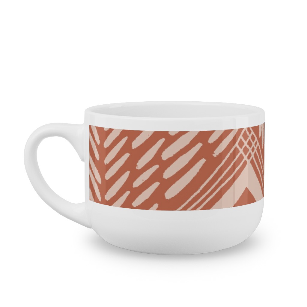 Neutral Retreat - Terracotta Latte Mug, White,  , 25oz, Pink