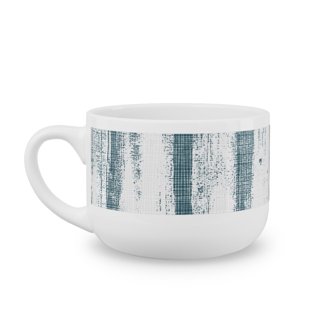 Bamboo - Grey Latte Mug, White,  , 25oz, Blue