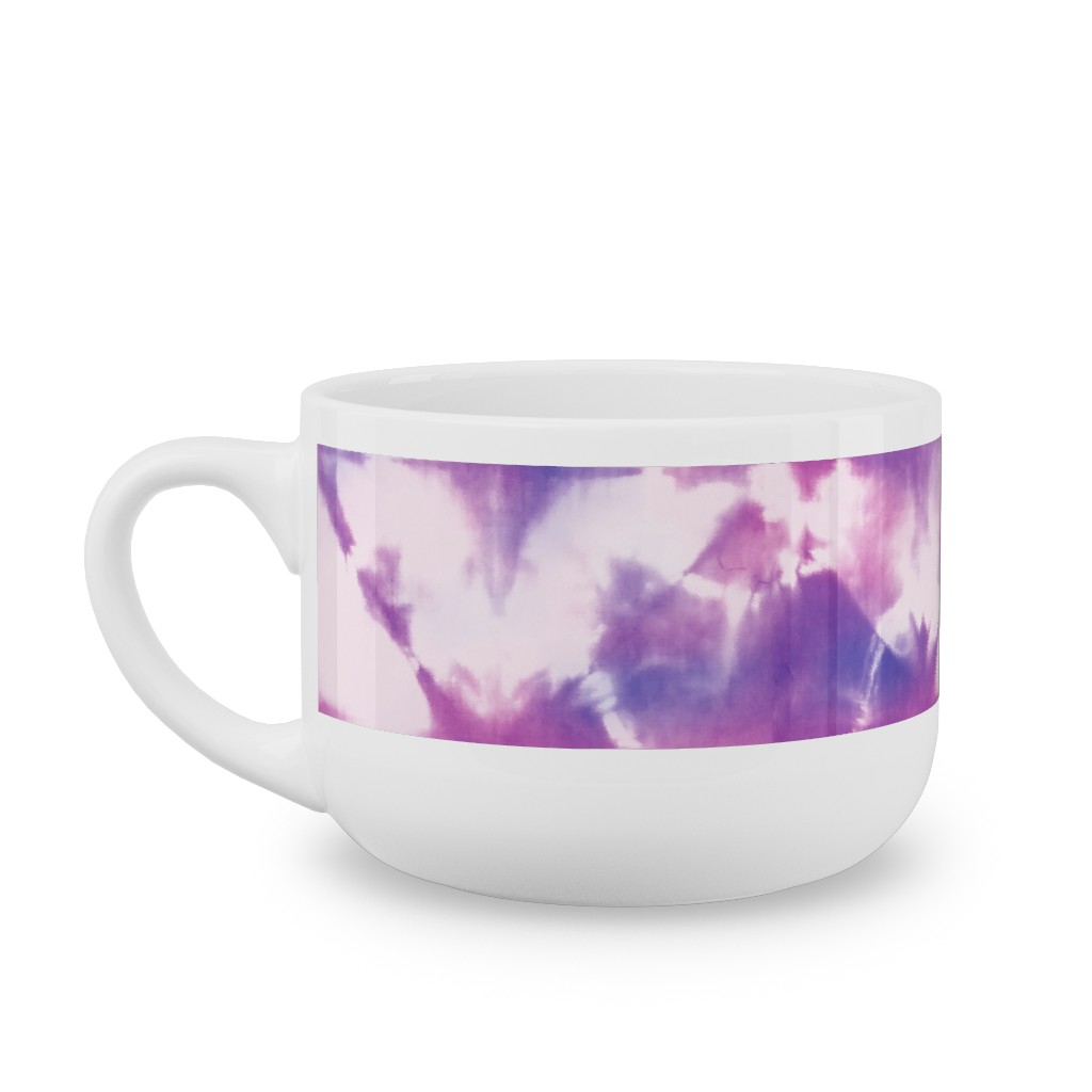 Tie-Dye - Purple and Pink Latte Mug, White,  , 25oz, Purple