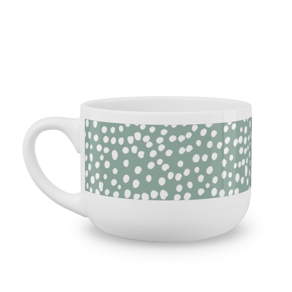 Cheetah - Sage Green Latte Mug, White,  , 25oz, Green