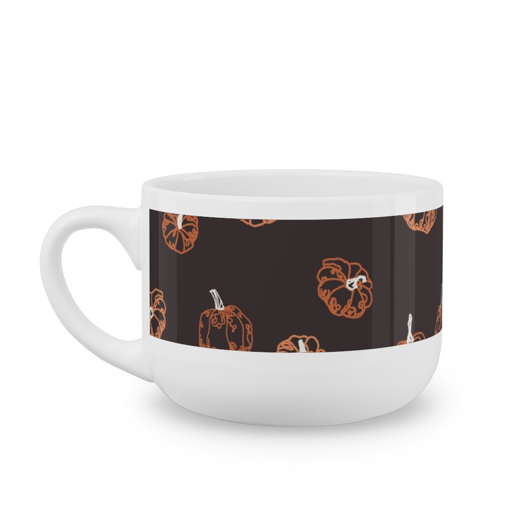 Pumpkins Latte Mug, White,  , 25oz, Brown