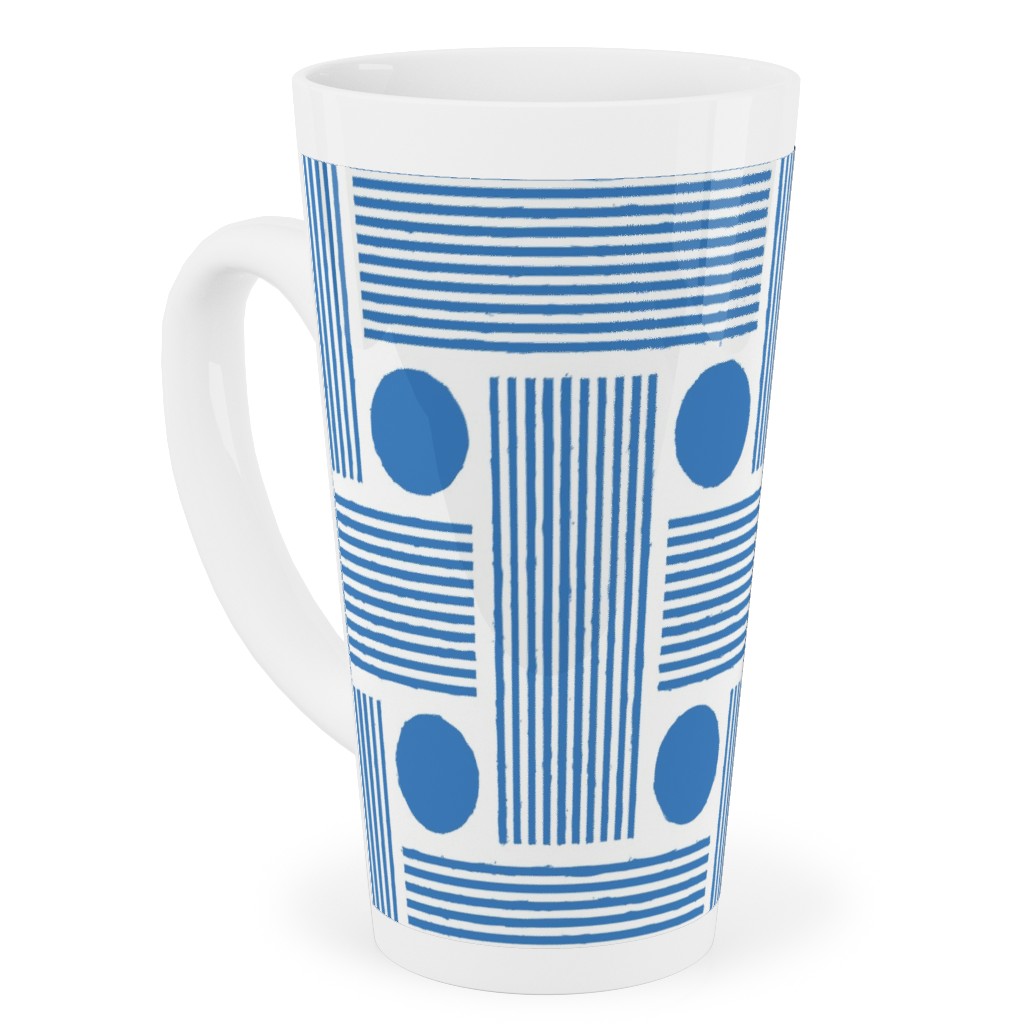 Beams - Blue Tall Latte Mug, 17oz, Blue, True Blue