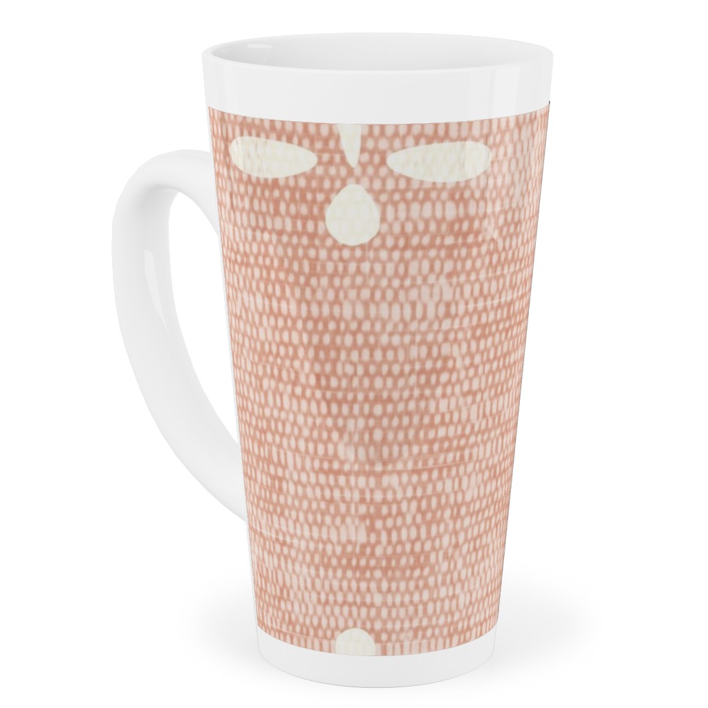 Block Print Fern - Dusty Pink Tall Latte Mug, 17oz, Pink