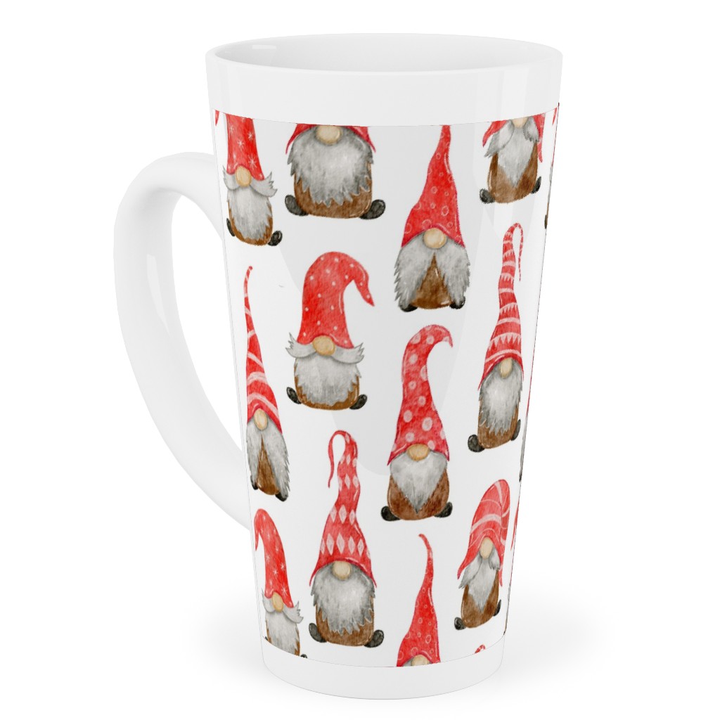 My Gnomes Tall Latte Mug, 17oz, Red, Pearl