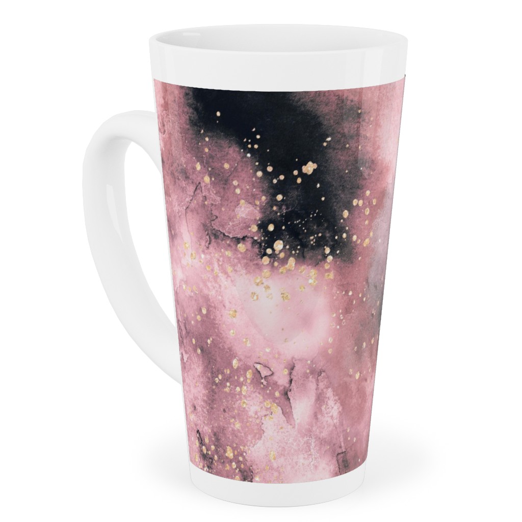 Watercolor Marble - Pink Tall Latte Mug, 17oz, Pink