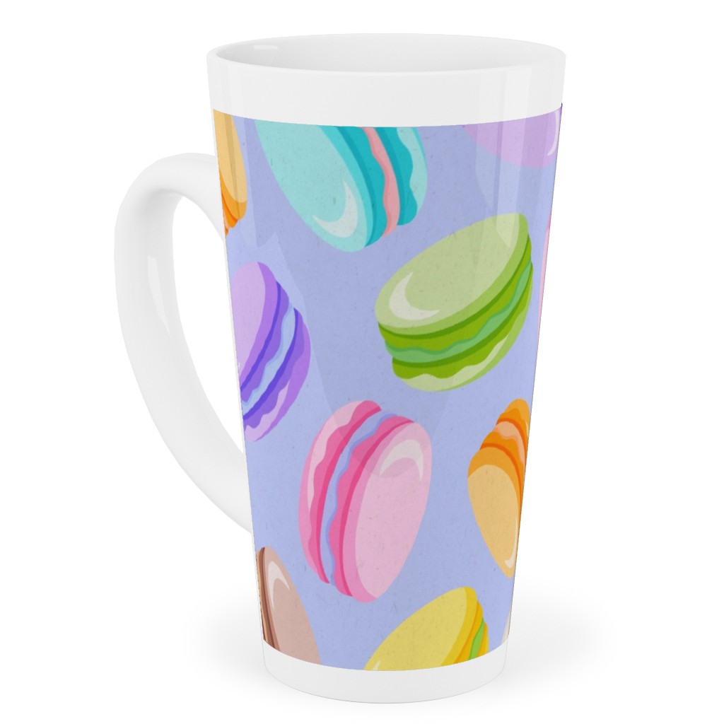 Pastel Macarons - Lavender Tall Latte Mug, 17oz, Purple