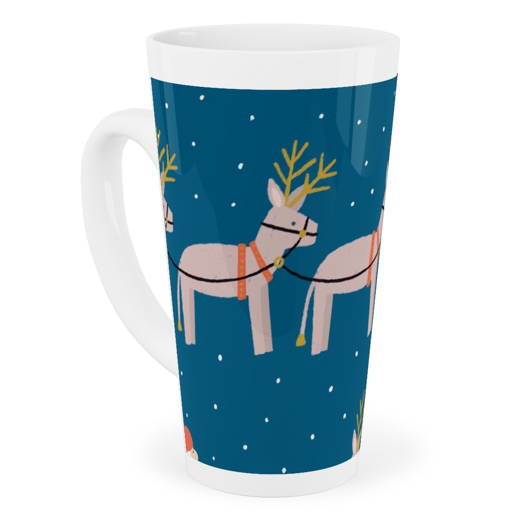 Santa Claus Tall Latte Mug, 17oz, Blue, Slate Blue