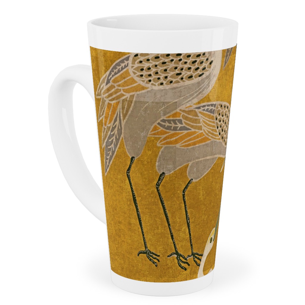 Deco Cranes - Golden Hour Tall Latte Mug, 17oz, Yellow