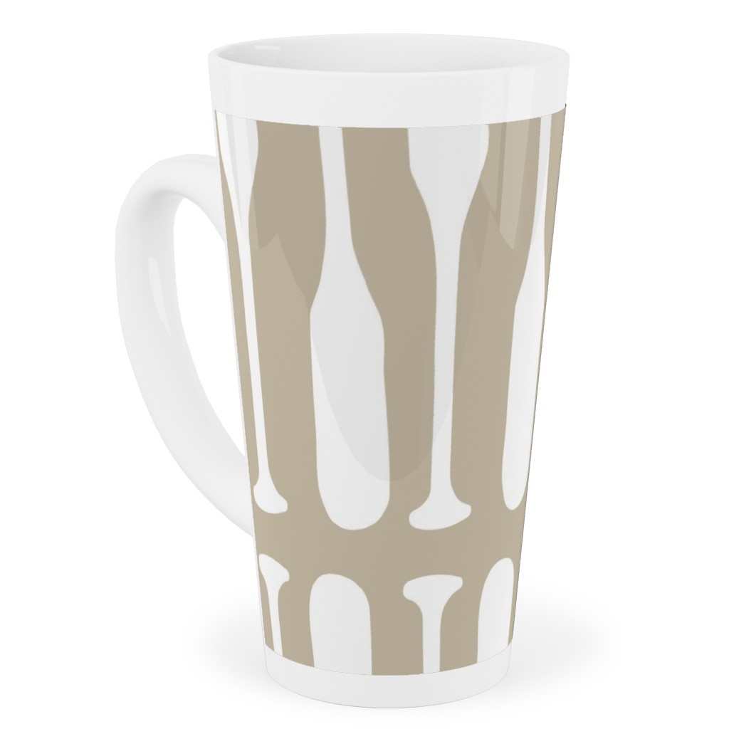 Nautical Boat Oars/Paddles - Neutral Beige Tall Latte Mug, 17oz, Beige, Pearl