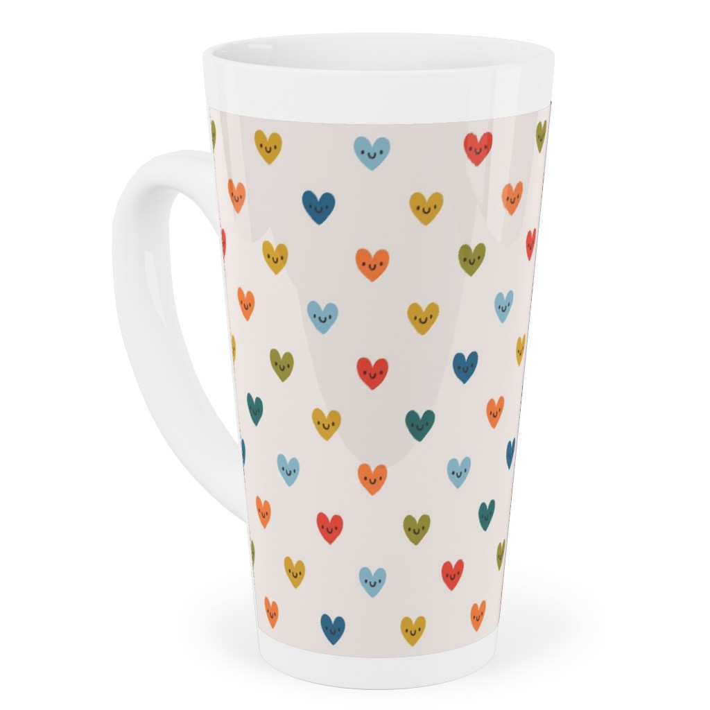 Cute Colored Hearts - Multi Tall Latte Mug, 17oz, Multicolor