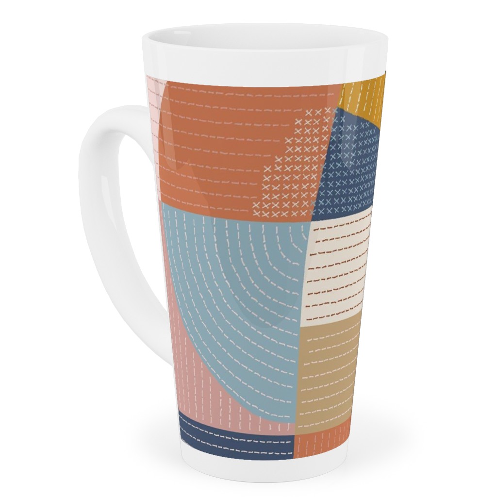 Modern Patchwork - Multi Tall Latte Mug, 17oz, Multicolor