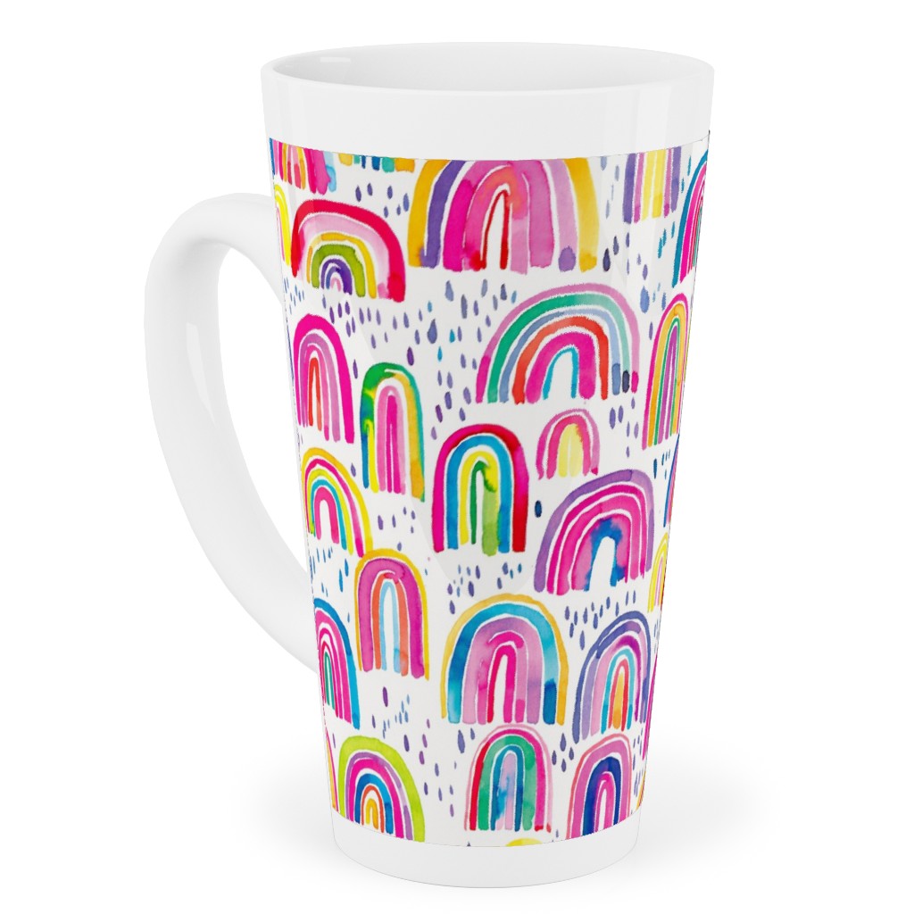 Rainbows Watercolor - Multi Tall Latte Mug, 17oz, Multicolor