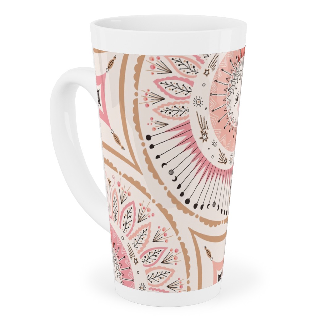 Celestial Talisman Tall Latte Mug, 17oz, Pink, Bright Pink