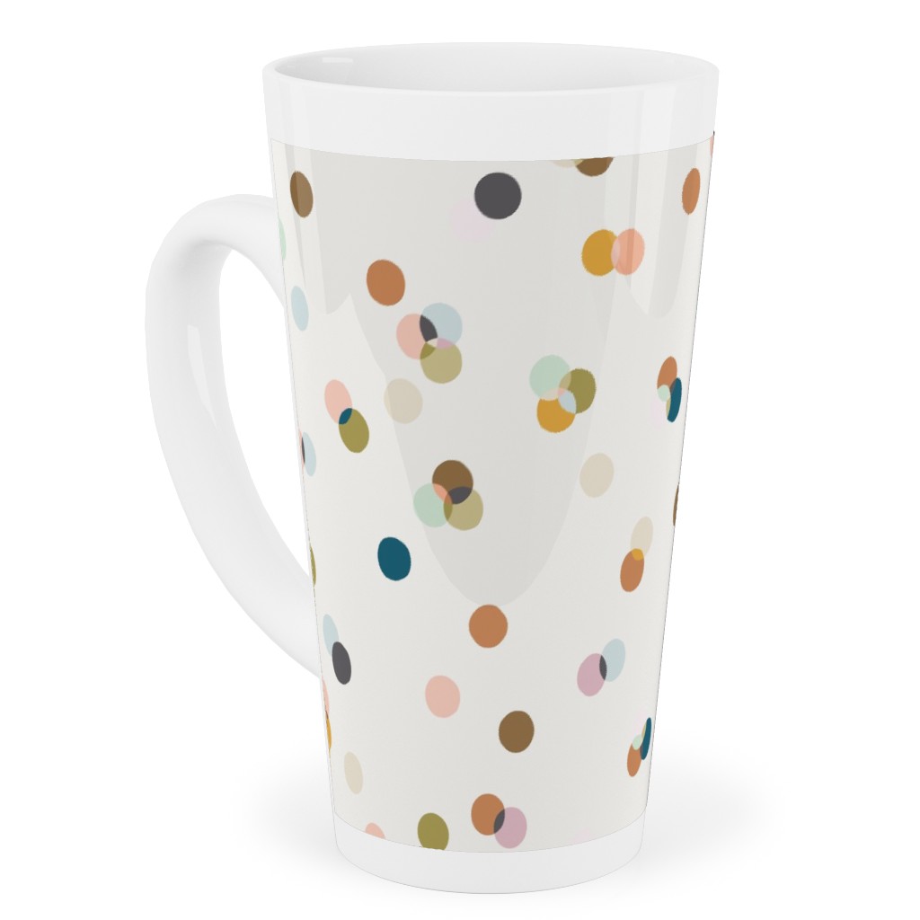 Eden Polka Dot - Cream Multi Tall Latte Mug, 17oz, Multicolor
