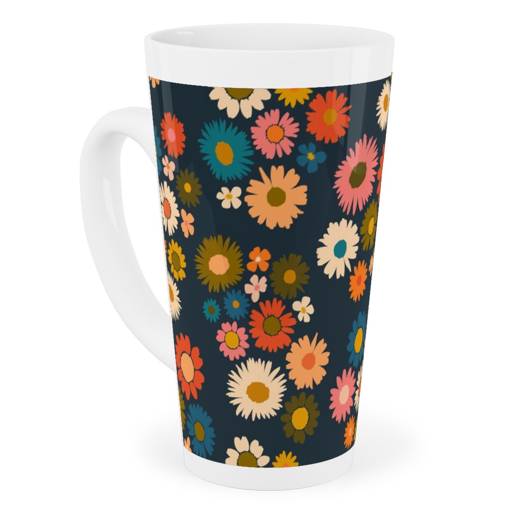 Painted Daisies - Multi Tall Latte Mug, 17oz, Multicolor