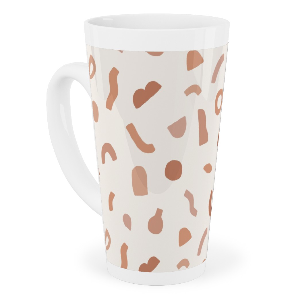 Organic Cut Shapes - Kaolin Clay Tall Latte Mug, 17oz, Beige