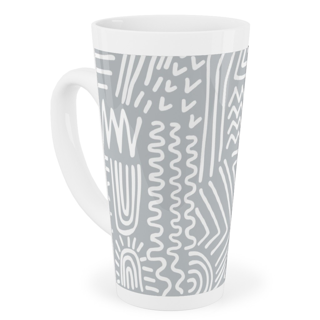 Spirited - Gray Tall Latte Mug, 17oz, Gray, Gray