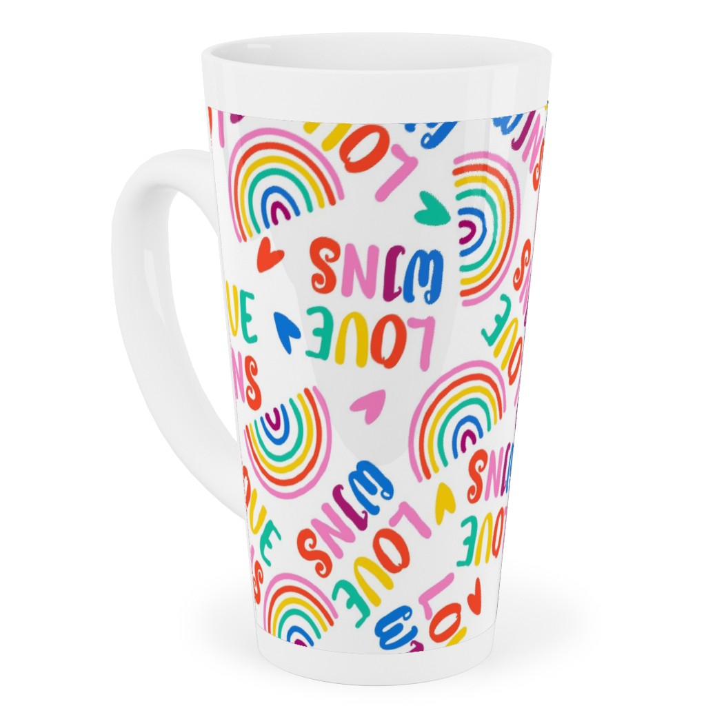 Love Wins - Pride - Brights Tall Latte Mug, 17oz, Multicolor