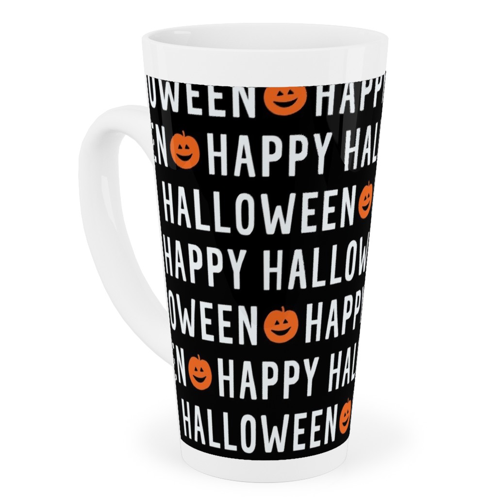 Happy Halloween Black Tall Latte Mug, 17oz, Black