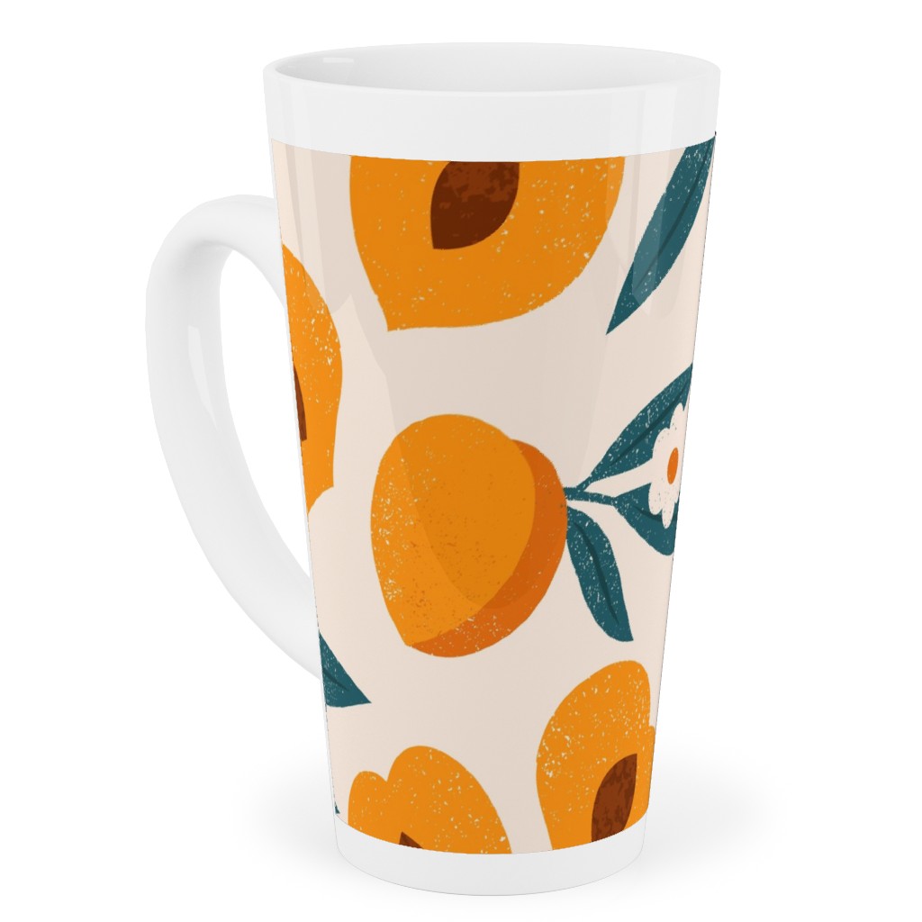 Summer Peches - Orange Tall Latte Mug, 17oz, Orange