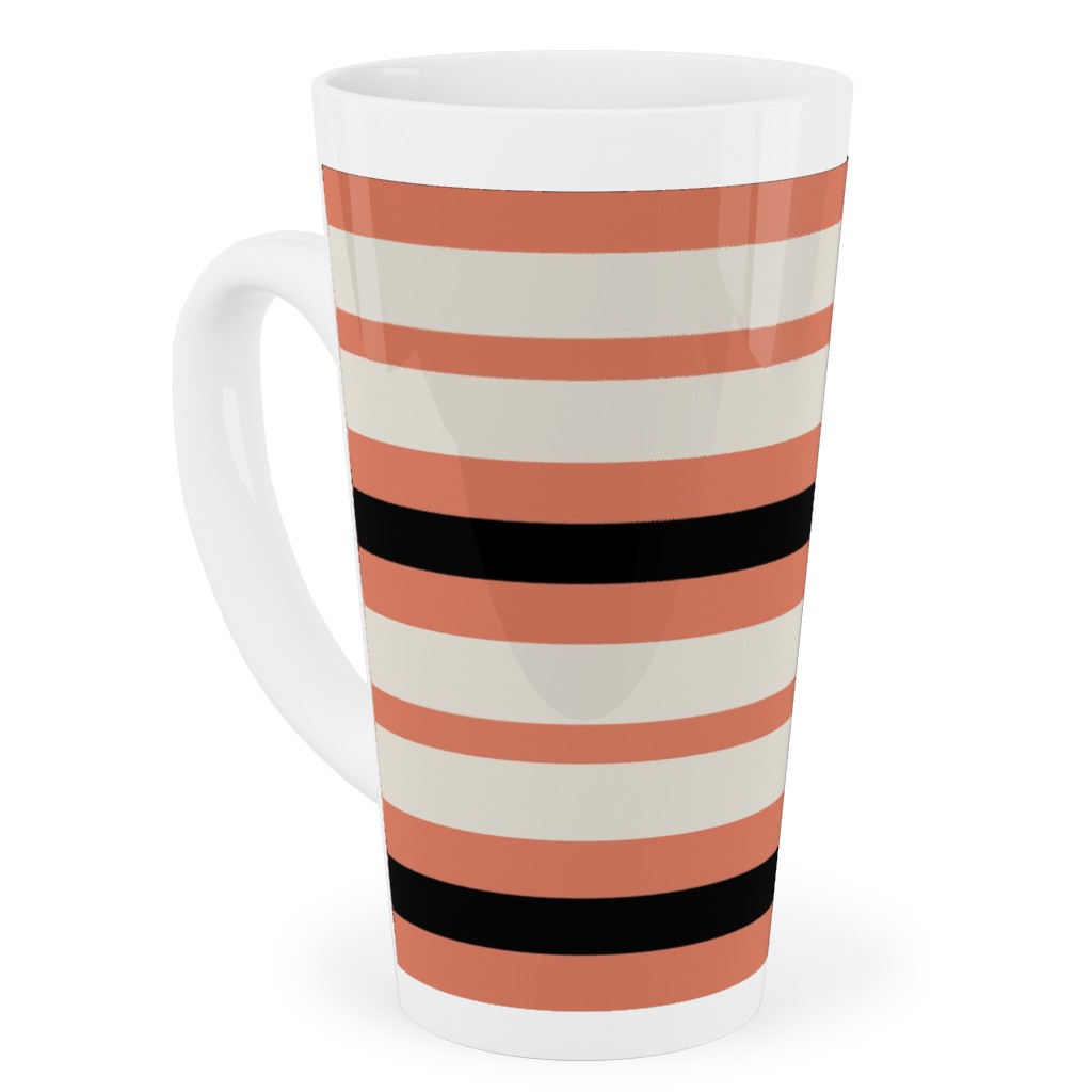 Spooky Halloween Stripe Tall Latte Mug, 17oz, Multicolor