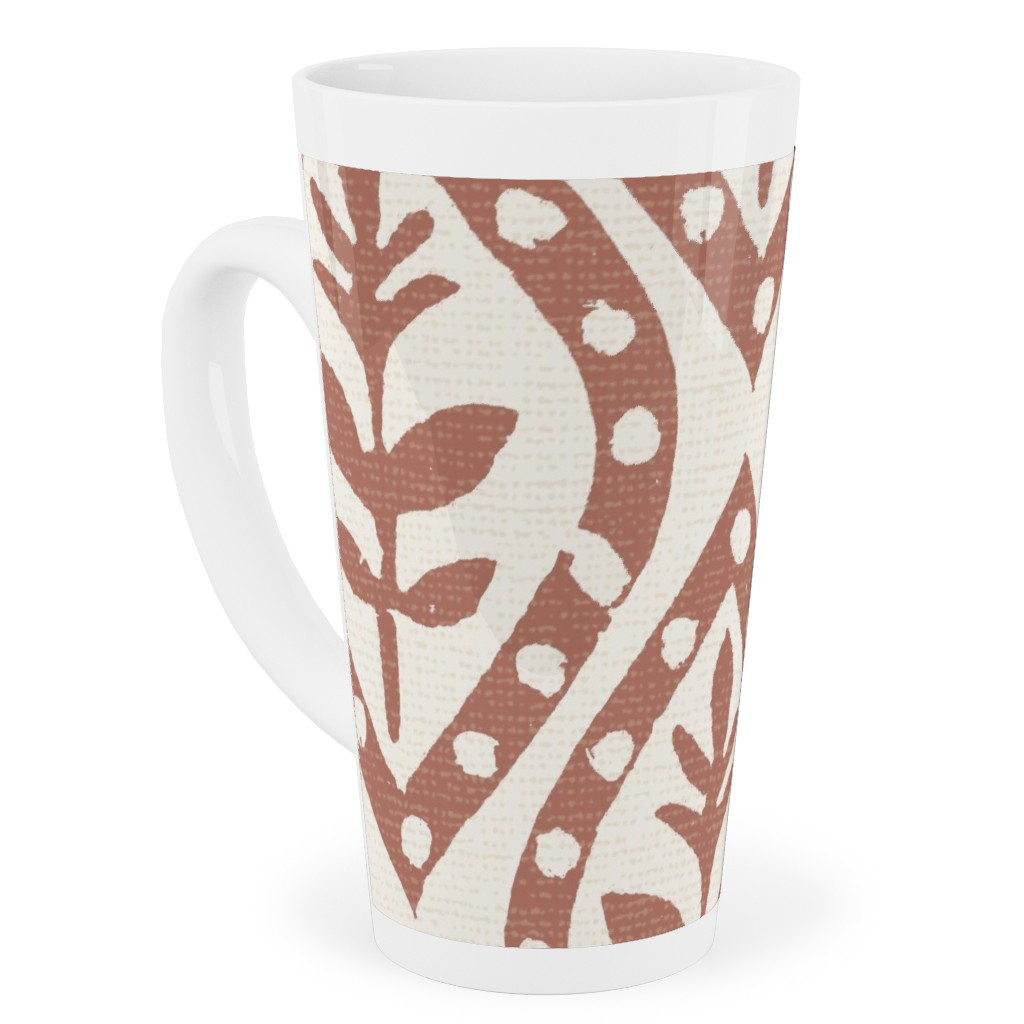 Molly's Print - Terracotta Tall Latte Mug, 17oz, Brown