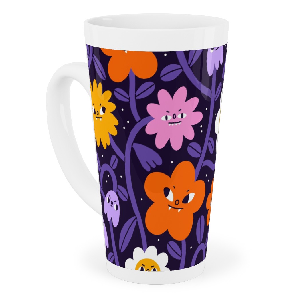 Extremely Wicked, Evil and Vile Halloween Garden - Purple Tall Latte Mug, 17oz, Purple