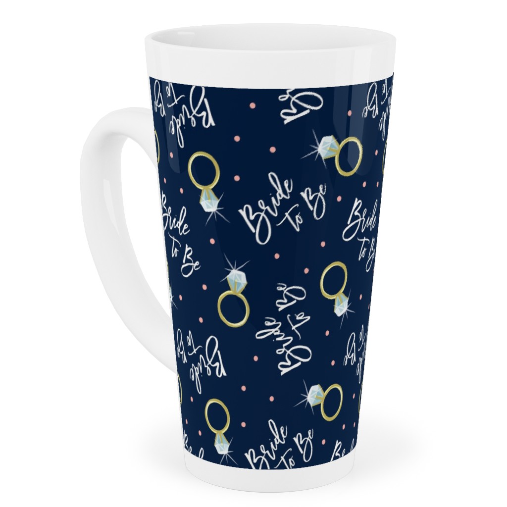 Bride To Be - Navy Tall Latte Mug, 17oz, Blue